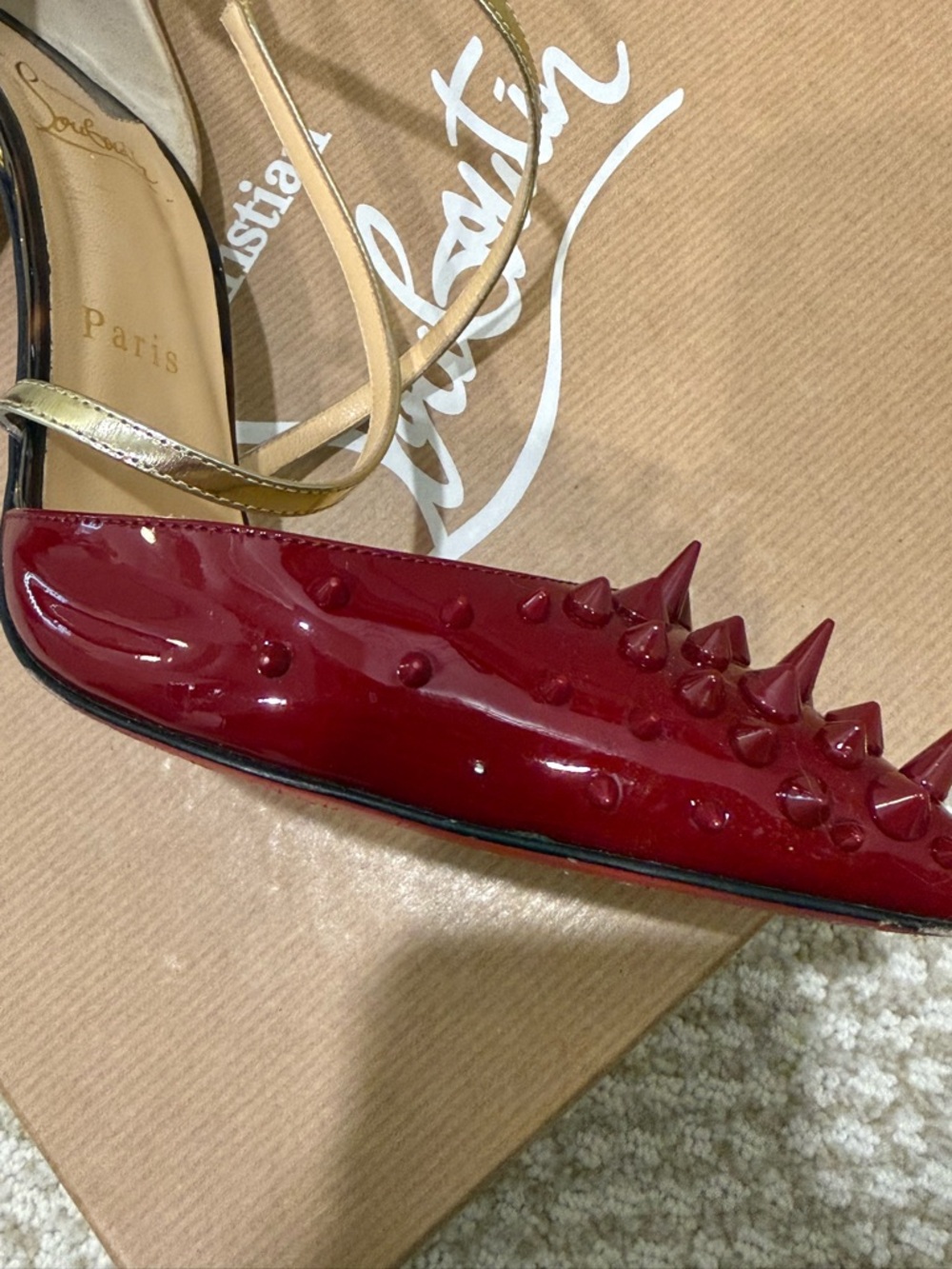 Christian Louboutin Size 39 Spiked Heels Authentic - Picture 4 of 12
